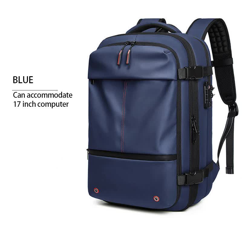 Blue Expandable Waterproof Laptop Backpack - Fits 17-Inch Laptop, Anti-Theft Design, Travel Friendly-Home &amp; Garden &gt; Travel &gt; Backpacks-PEROZ Accessories