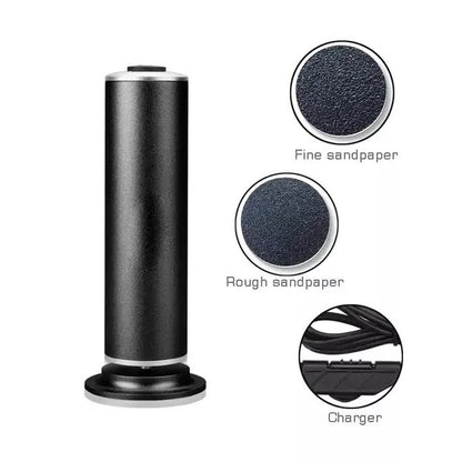 Black Electric Foot Callus Remover - Portable Pedicure Tool for Smooth Feet-Foot Care-PEROZ Accessories