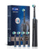 Black Rechargeable Sonic Electric Toothbrush - Deep Clean with 4 Replacement Heads-Oral Care-PEROZ Accessories