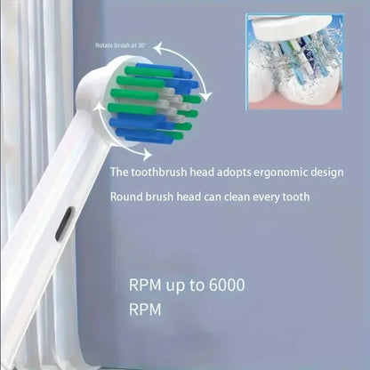 Black Rechargeable Sonic Electric Toothbrush - Deep Clean with 4 Replacement Heads-Oral Care-PEROZ Accessories
