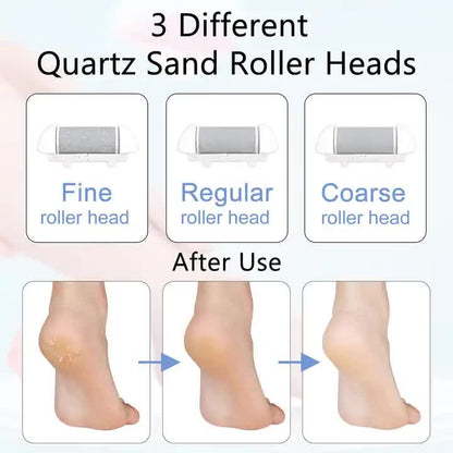 Black Rechargeable Electric Foot File Callus Remover with LED Display and USB Charging-Foot Care-PEROZ Accessories