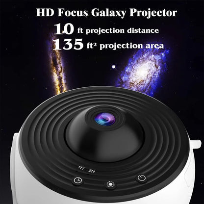 High-Definition Focusable Starry Galaxy Projector Lamp - Creative Bedroom Mood Light with 13 Film Slides (White)-Audio &amp; Video &gt; Projectors &amp; Accessories &gt; Projectors-PEROZ Accessories