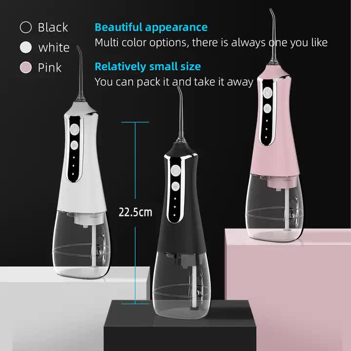 L10 Black Portable Handheld Electric Water Flosser - Rechargeable Teeth Cleaner for Home Use-Oral Care-PEROZ Accessories