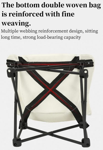 Black Outdoor Folding Camping Chair - Portable Lounge Chair, Lightweight Beach Chair, Fishing Stool, and Picnic Seat, Perfect for Outdoor Adventures-Outdoor Recreation &gt; Camping &gt; Camping Appliances-PEROZ Accessories