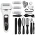 White 10 Pcs Suit Electric Foot Callus Remover with LCD Display | Waterproof Pedicure Set | Dual-Speed Dead Skin Exfoliator for Smooth Feet-Foot Care-PEROZ Accessories
