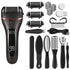 Black 10 Pcs Suit Electric Foot Callus Remover with LCD Display | Waterproof Pedicure Set | Dual-Speed Dead Skin Exfoliator for Smooth Feet-Foot Care-PEROZ Accessories