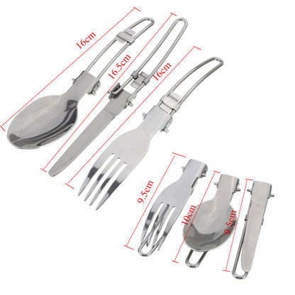 Green And Grey Compact Outdoor Camping Cookware Set with 410 Stainless Steel Utensils-Furniture &gt; Outdoor &gt; Outdoor Dining Sets-PEROZ Accessories