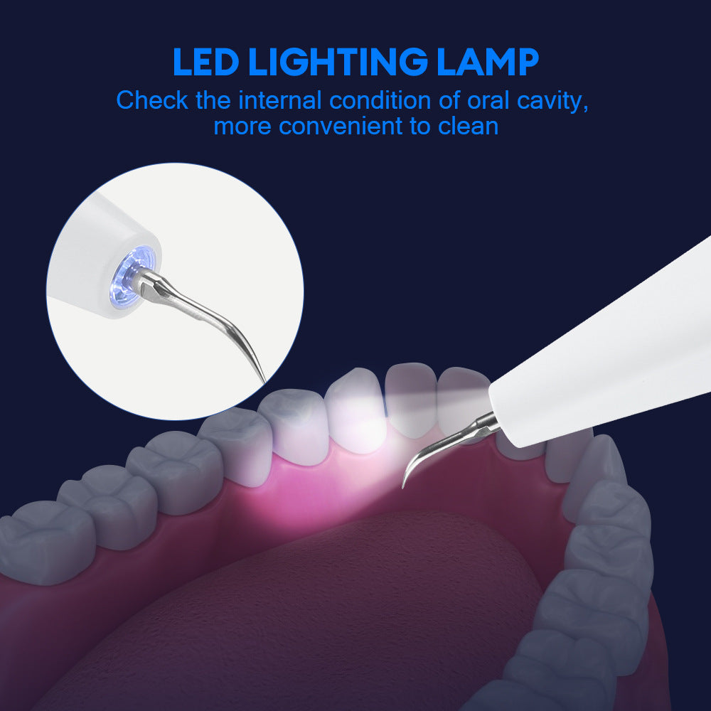 3-Speed Ultrasonic Electric Dental Cleaner with LED Light and Type-C Charging - Professional Plaque Remover Kit-Oral Care-PEROZ Accessories
