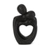 Black Romantic Couple Figurine with Heart Design - Modern Minimalist Decorative Statue-Home & Garden > Decor > Vases & Table Decor-PEROZ Accessories