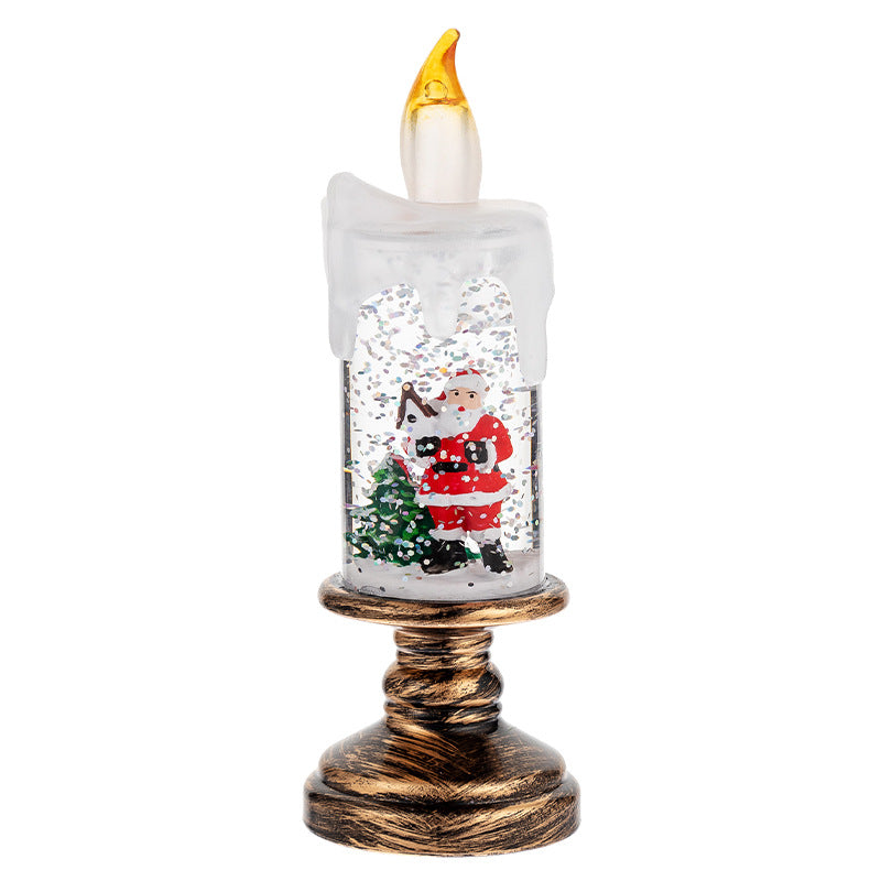 (A set of four) Festive Christmas Candle Lights with Snow Globe Decor - Perfect Creative Holiday Gift-Occasions &gt; Christmas &gt; Christmas Decorations-PEROZ Accessories