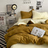 Onyx Cheese 1.5m Bed Fitted Sheet Set with 200x230cm Duvet Cover - 4-Piece Bedding Set-Home & Garden > Bedding > Bed Sheets-PEROZ Accessories