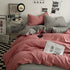 Pink-grey 1.5m Bed Fitted Sheet Set with 200x230cm Duvet Cover - 4-Piece Bedding Set-Home & Garden > Bedding > Bed Sheets-PEROZ Accessories