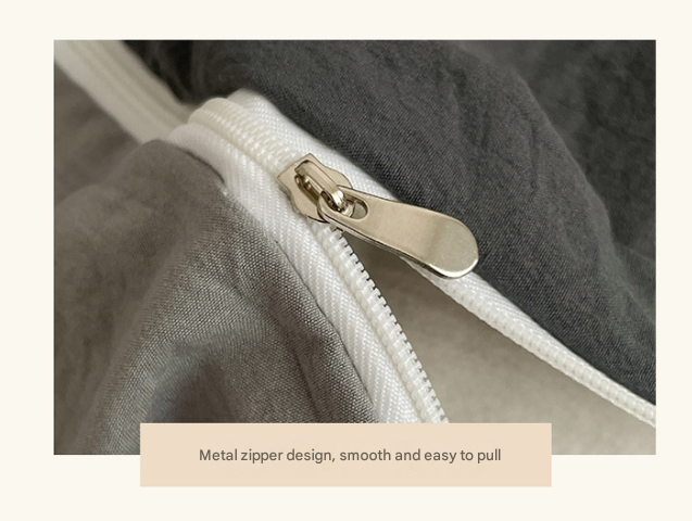 Light-grey Solid Color Solid Color Solid Color 1.5m Bed Fitted Sheet Set with 200x230cm Duvet Cover - 4-Piece Bedding Set-Home &amp; Garden &gt; Bedding &gt; Bed Sheets-PEROZ Accessories