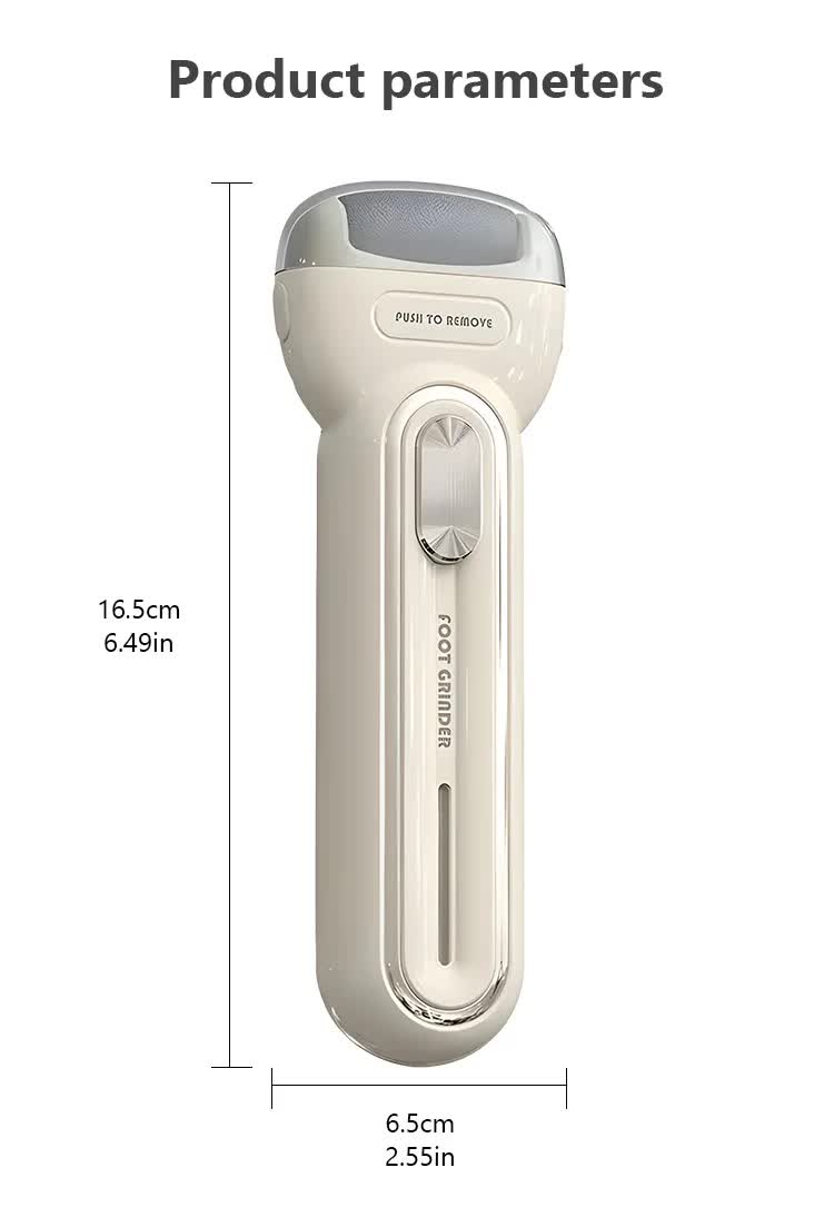 Beige Electric Foot Grinder with USB Charging - Dual-Speed Callus Remover for Smooth, Exfoliated Feet-Foot Care-PEROZ Accessories