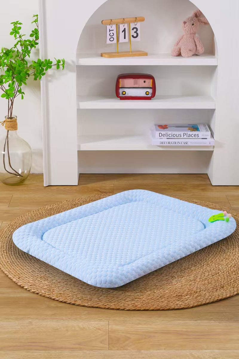 Blue Breathable Cooling Pet Mat - Ice Bean Summer Bed for Small Dogs (L : 50x65cm)-Pet Care &gt; Dog Supplies &gt; Dog Beds-PEROZ Accessories