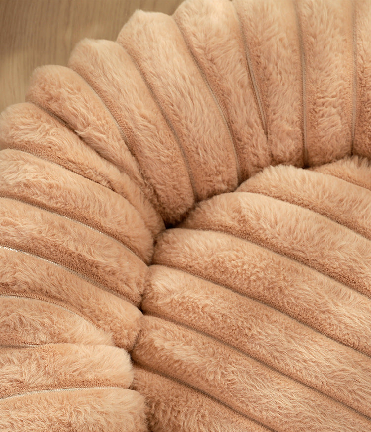 Grey Outer diameter 40cm Plush High-Weight Pet Bed - Cozy Velvet Cat &amp; Dog Nest with Soft Cushion-Pet Care &gt; Dog Supplies &gt; Dog Beds-PEROZ Accessories