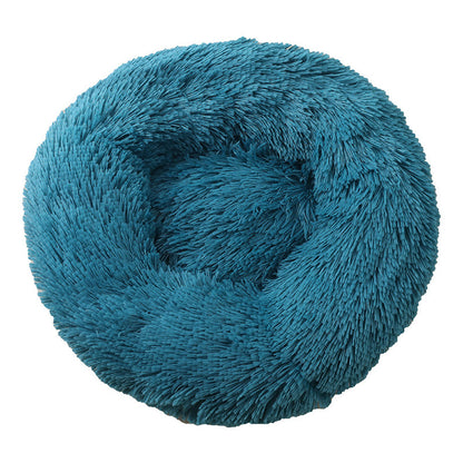 Blue Green 50cm Cozy Round Pet Bed - Plush Cat &amp; Dog Bed with Non-Slip Base, Machine Washable-Pet Care &gt; Dog Supplies &gt; Dog Beds-PEROZ Accessories