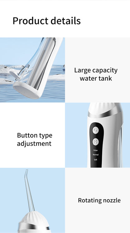 White Portable Ultrasonic Oral Irrigator with 3 Cleaning Modes Smart Teeth Cleaning Machine-Oral Care-PEROZ Accessories
