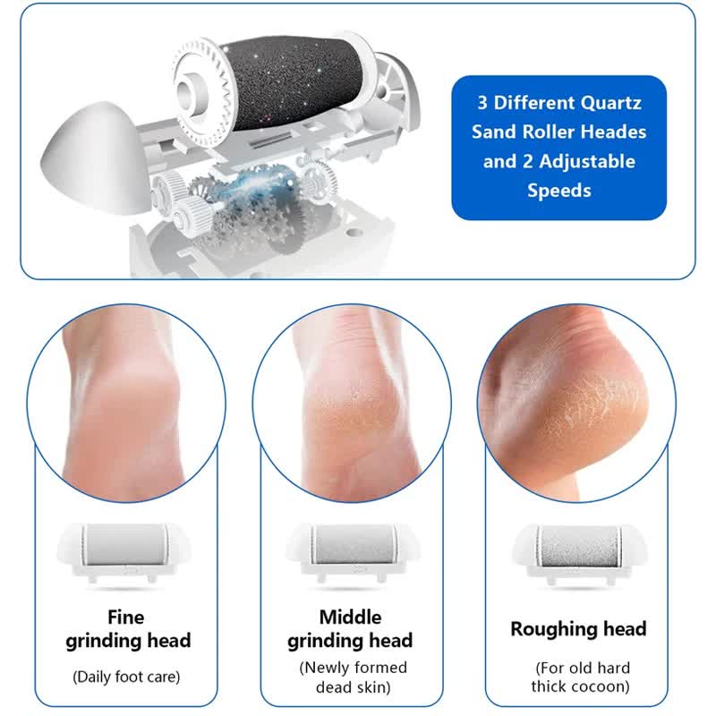 Pink And White Rechargeable Electric Foot File Callus Remover Kit - 10pc Pedicure Set with LED Display for Smooth Feet-Foot Care-PEROZ Accessories