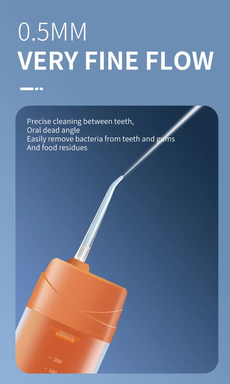 Pink And Blue Smart Telescopic Portable Water Flosser - USB Rechargeable Oral Irrigator, IPX7 Waterproof, 3 Modes &amp; 4 Nozzles-Oral Care-PEROZ Accessories