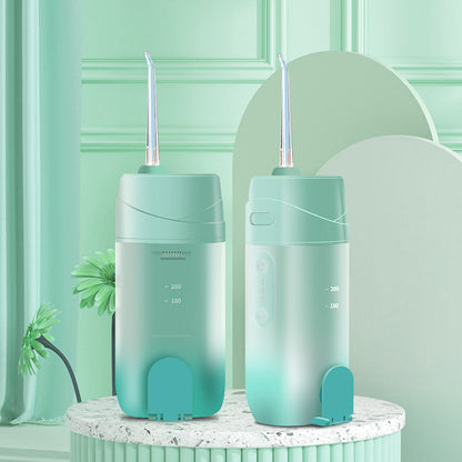 Green Smart Telescopic Portable Water Flosser - USB Rechargeable Oral Irrigator, IPX7 Waterproof, 3 Modes &amp; 4 Nozzles-Oral Care-PEROZ Accessories