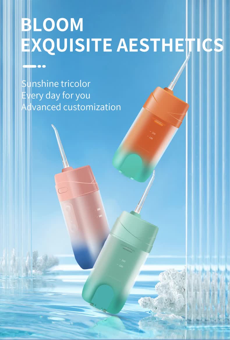 Green Smart Telescopic Portable Water Flosser - USB Rechargeable Oral Irrigator, IPX7 Waterproof, 3 Modes &amp; 4 Nozzles-Oral Care-PEROZ Accessories