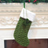 Green Large Cable Knit Christmas Stocking - Classic 43cm Holiday Decor for Fireplace Hanging-Occasions > Christmas > Christmas Decorations-PEROZ Accessories
