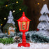 Festive LED Christmas Snow Globe Lantern - Glittering Tabletop Decoration with Santa/Snowman Scene, Dual Power(red)-Occasions > Christmas > Christmas Decorations-PEROZ Accessories