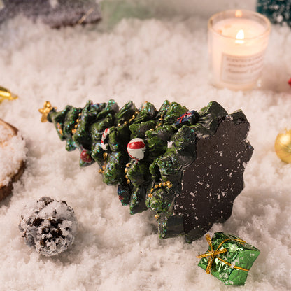 Miniature Decorated Christmas Tree Tabletop Ornament - Holiday Village Display Decoration(green)-Occasions &gt; Christmas &gt; Christmas Decorations-PEROZ Accessories