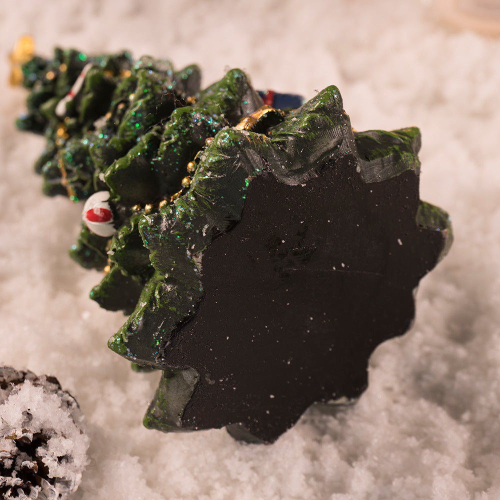 Miniature Decorated Christmas Tree Tabletop Ornament - Holiday Village Display Decoration(green)-Occasions &gt; Christmas &gt; Christmas Decorations-PEROZ Accessories