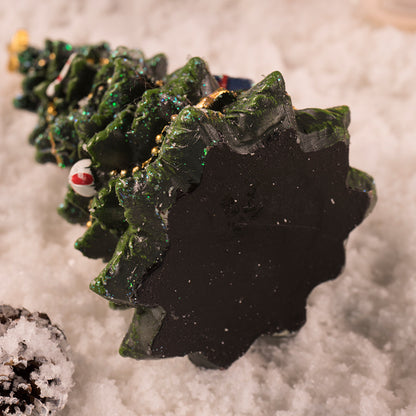 Miniature Decorated Christmas Tree Tabletop Ornament - Holiday Village Display Decoration(green)-Occasions &gt; Christmas &gt; Christmas Decorations-PEROZ Accessories