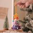 2 Pcs Style B Yellow and Purple Handmade Crochet Christmas Tree Ornament - Festive Hanging Decoration with Jingle Bell-Occasions > Christmas > Christmas Decorations-PEROZ Accessories