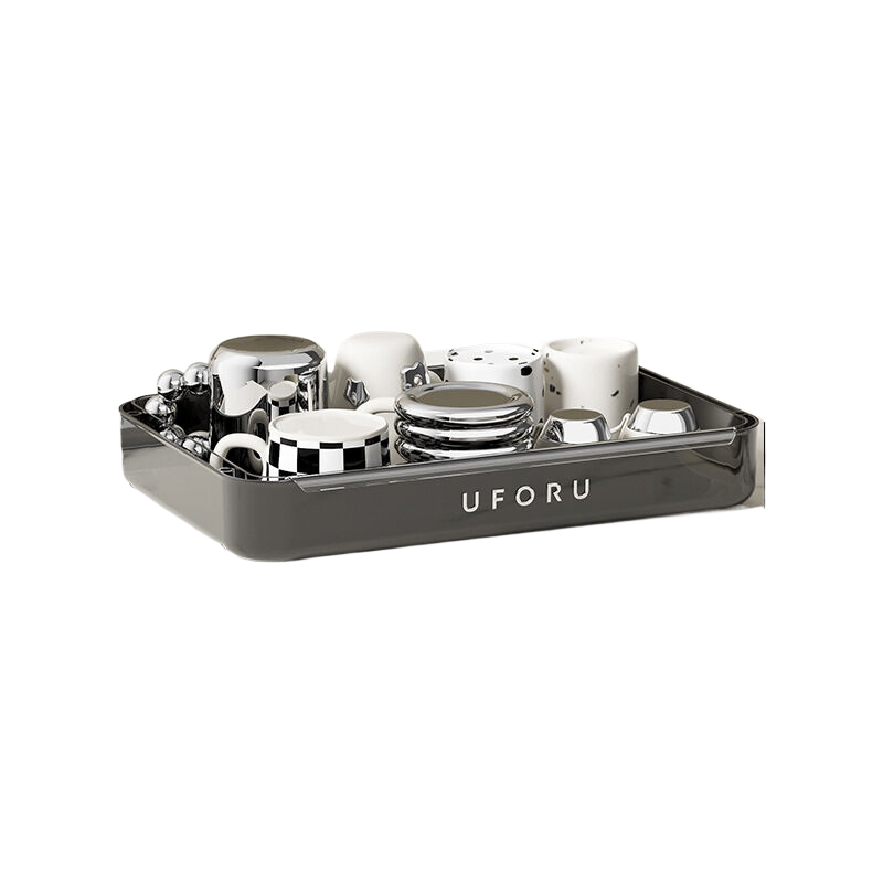 Household one layer storage rack with drain tray, black-Home &amp; Garden &gt; Kitchenware &gt; Dish Racks-PEROZ Accessories