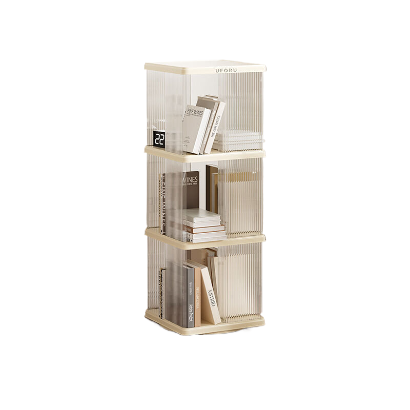 Rotating storage square bookshelf with three layers-Furniture &gt; Living Room &gt; Bookcases &amp; Shelves-PEROZ Accessories