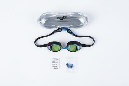 Junior mirrored lens swimming goggles golden colour-Health &amp; Beauty &gt; Health &amp; Wellbeing &gt; Wellness Accessories-PEROZ Accessories