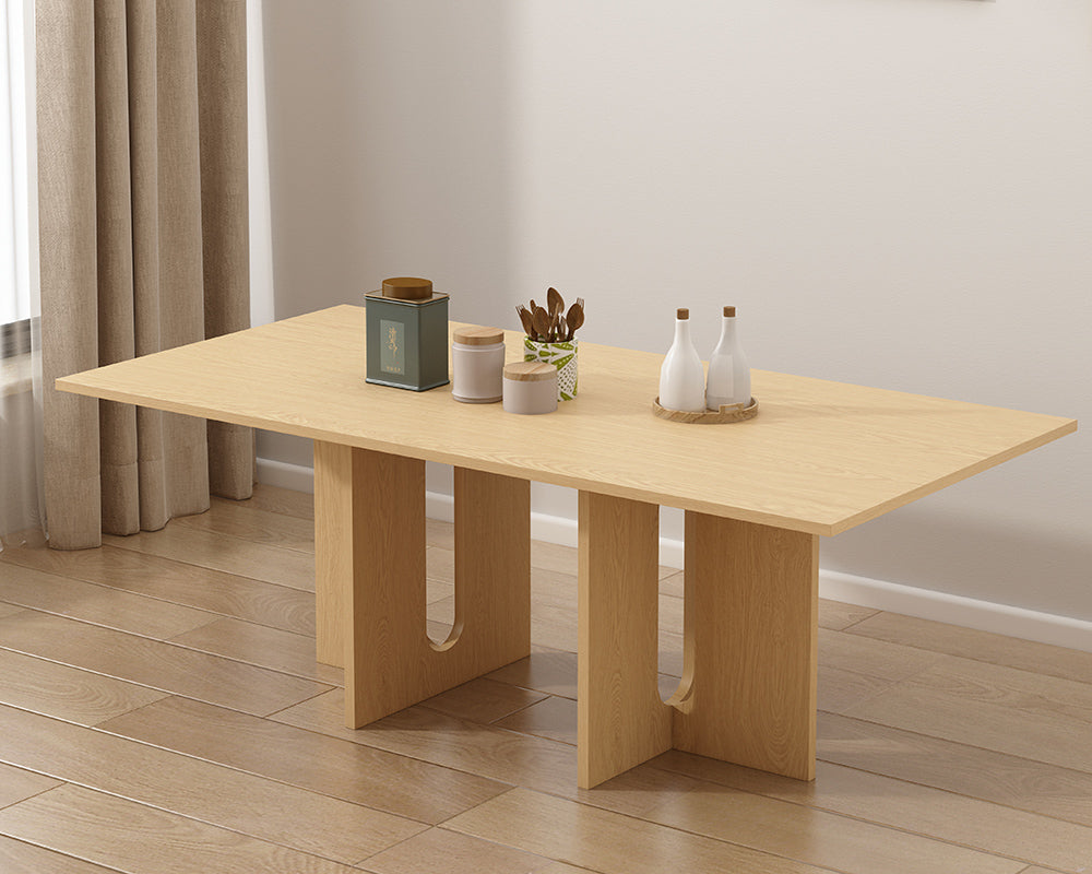 Walnut Melamine Dining Table 6 Seater-Furniture > Dining > Dining Tables-PEROZ Accessories