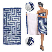 Rectangular Quick Dry Beach Towel with Tassel-Home &amp; Garden &gt; Pool &amp; Accessories &gt; Beach Towels-PEROZ Accessories