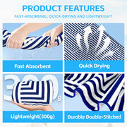 Rectangular Quick Dry Beach Towel with Tassel-Home &amp; Garden &gt; Pool &amp; Accessories &gt; Beach Towels-PEROZ Accessories
