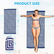 Rectangular Quick Dry Beach Towel with Tassel-Home &amp; Garden &gt; Pool &amp; Accessories &gt; Beach Towels-PEROZ Accessories