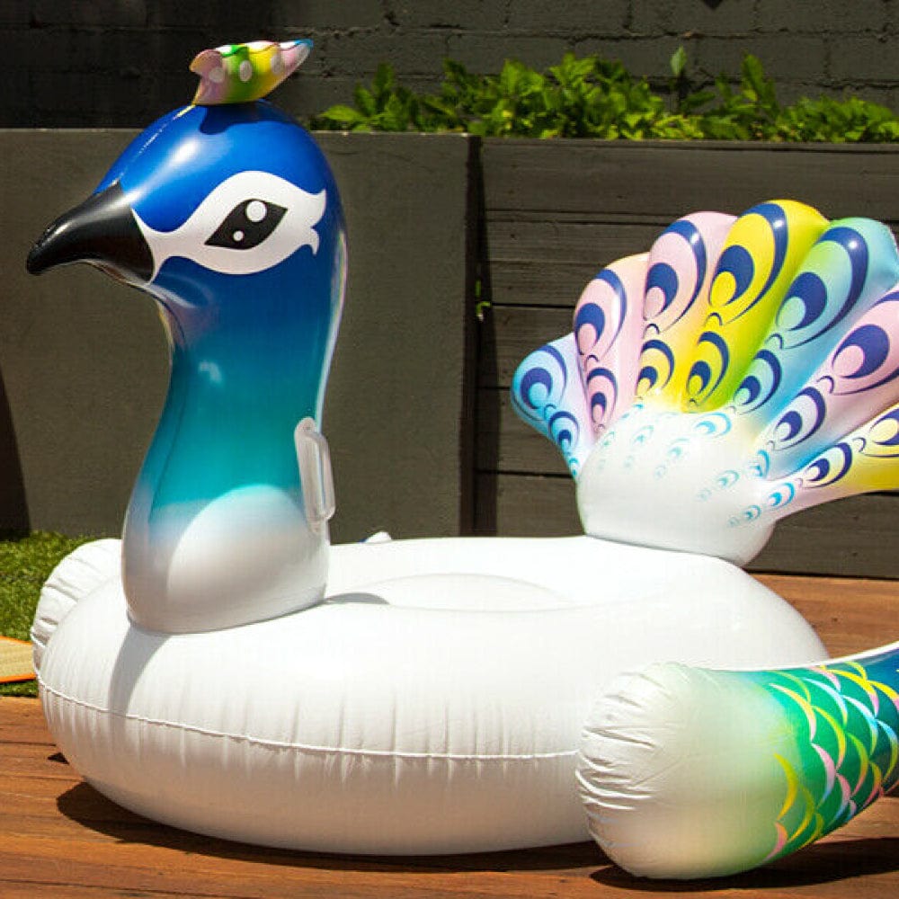 Lazy Dayz Inflatable Peacock Ride-on Float 135cm-Home &amp; Garden &gt; Pool &amp; Accessories &gt; Pool Toys &amp; Inflatables-PEROZ Accessories