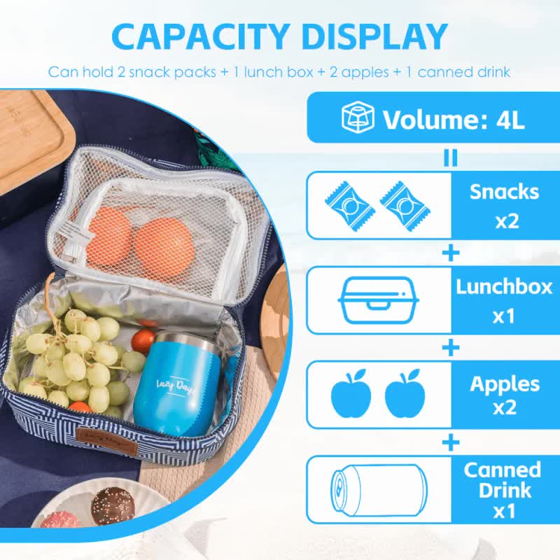 Lazy Dayz Insulated Deluxe Lunch Cooler - Makena-Baby &amp; Kids &gt; Baby &amp; Kids Others &gt; Kid&