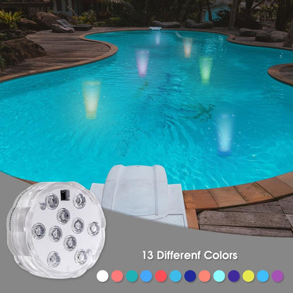 Lazy Dayz 13 Colors LED Remote Pool Light 2 Pack-Home &amp; Garden &gt; Lighting &gt; Night Lights &amp; Ambient Lighting-PEROZ Accessories