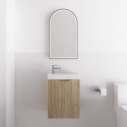 450*250*550mm Vienna American Oak Wall Hung Mini Vanity-Furniture &gt; Bathroom &gt; Vanity Units-PEROZ Accessories