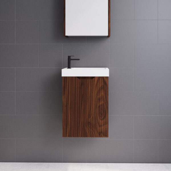 450*250*553mm Vienna Brown Oak Wall Hung Mini Vanity For Small Bathroom-Furniture &gt; Bathroom &gt; Vanity Units-PEROZ Accessories
