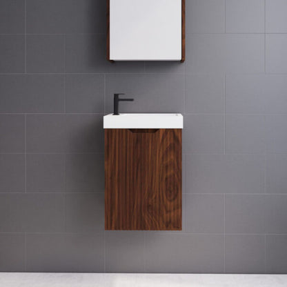 450*250*553mm Vienna Brown Oak Wall Hung Mini Vanity For Small Bathroom-Furniture &gt; Bathroom &gt; Vanity Units-PEROZ Accessories
