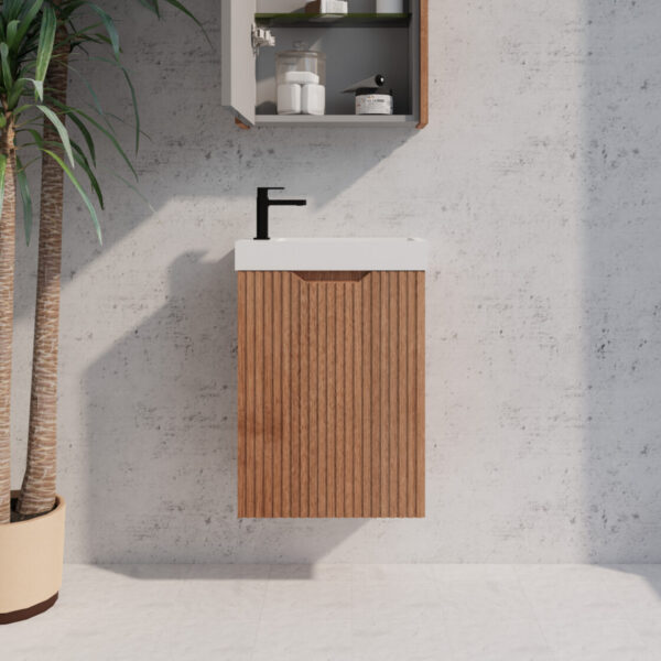 450*250*553mm Vienna Solid Timber Wall Hung Mini Vanity For Small Bathroom-Furniture &gt; Bathroom &gt; Vanity Units-PEROZ Accessories