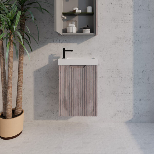 450*250*550mm Vienna White Oak Wall Hung Mini Vanity-Furniture &gt; Bathroom &gt; Vanity Units-PEROZ Accessories