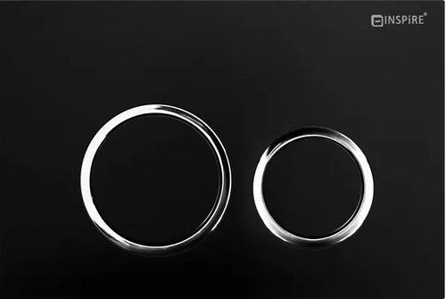 R&amp;T Standard Cisterns Push Plates - Round Matte Black With Chrome Trim-Furniture &gt; Bathroom &gt; Toilets-PEROZ Accessories