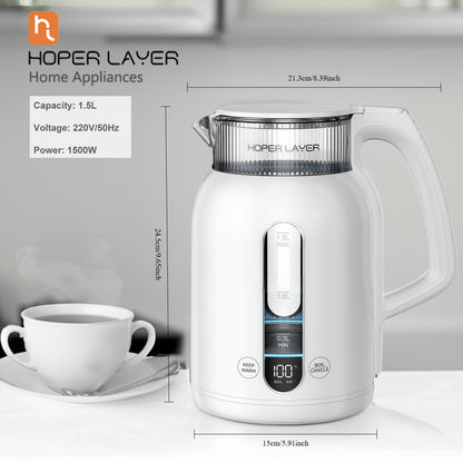 Hoper Layer Insulation Electric Kettle 1.5L 1500W Water Boiler K15-G1-Appliances &gt; Kitchen Appliances &gt; Kettles-PEROZ Accessories