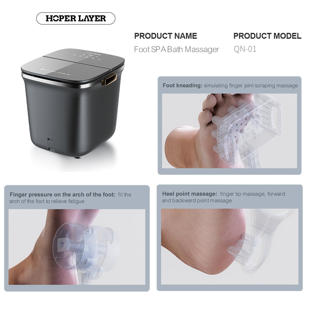 Hoper Layer Foot SPA Airbag Squeezing Foot Bath Massager Dry and Wet Dual-use QN-01-Foot Care-PEROZ Accessories